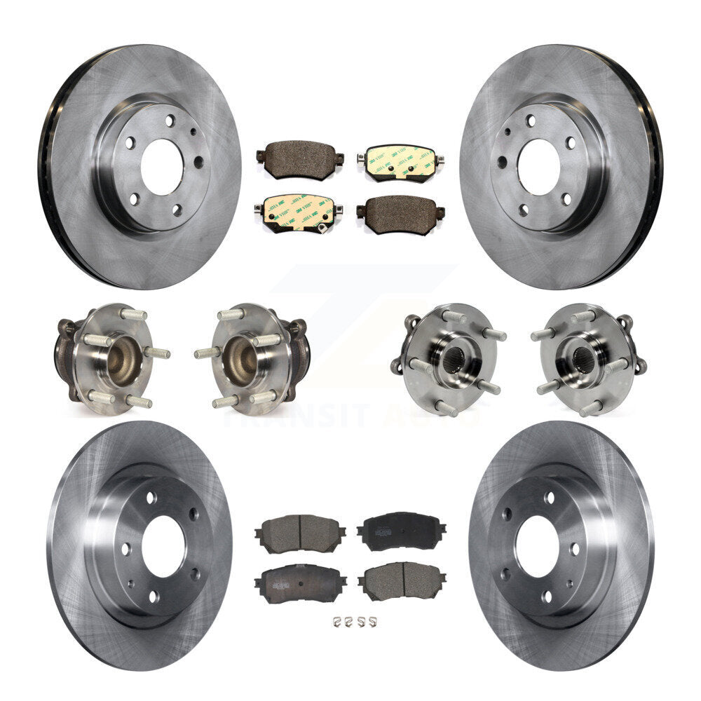 Kit de rotor et de plaquettes de frein à disque, roulement de moyeu avant et arrière (10 pièces) pour Mazda 2016 – 2018