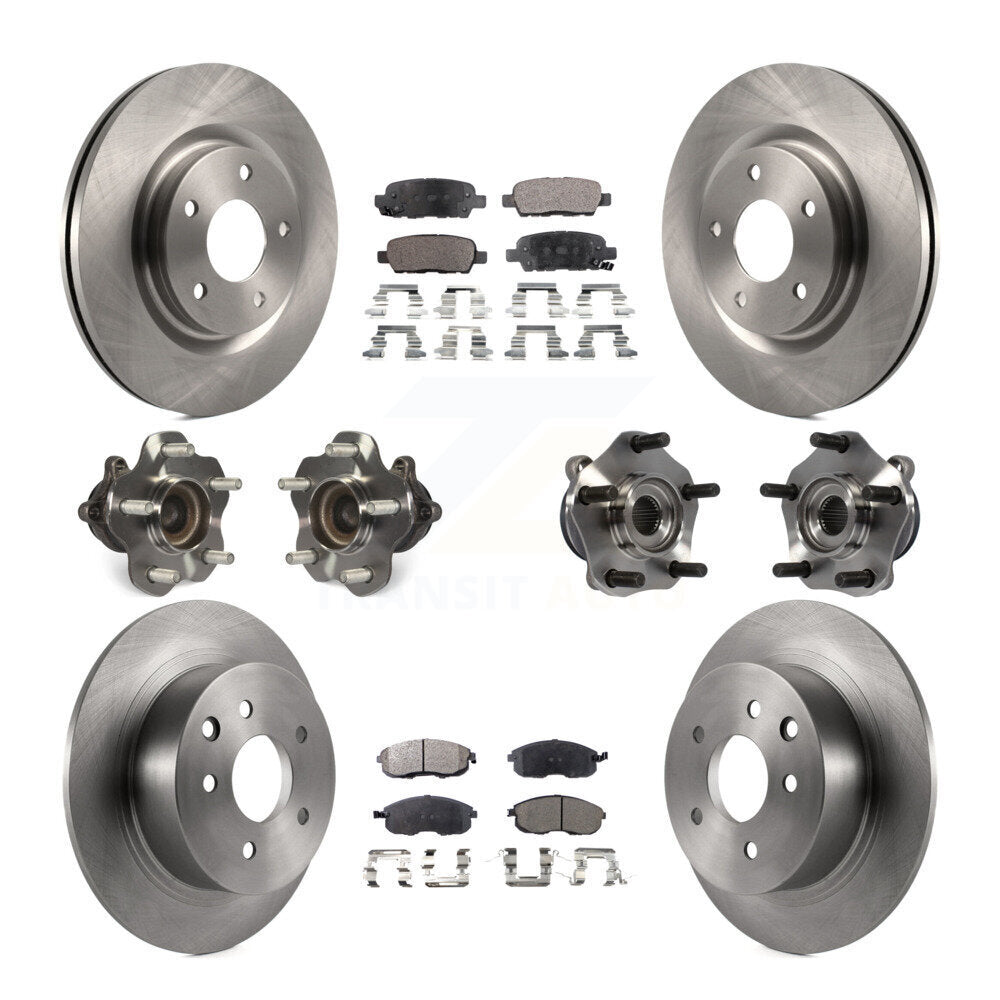 Kit de plaquettes de Rotor de frein, roulement de moyeu avant et arrière (10 pièces) pour Nissan Sentra Turbocharge