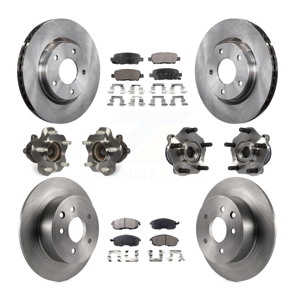 Kit de rotors et plaquettes de frein à disque, roulements de moyeu avant et arrière (10 pièces) pour Nissan Sentra