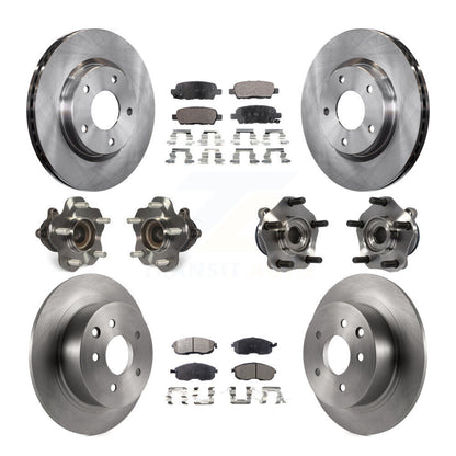 Kit de rotors et plaquettes de frein à disque, roulements de moyeu avant et arrière (10 pièces) pour Nissan Sentra