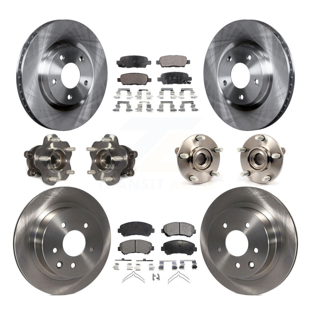 Kit de rotors et plaquettes de frein, roulement de moyeu avant et arrière (10 pièces) pour Nissan Rogue Select AW