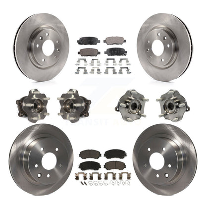 Kit de plaquettes de Rotor de frein, roulement de moyeu avant et arrière (10 pièces) pour Nissan Rogue Sport Qashqa