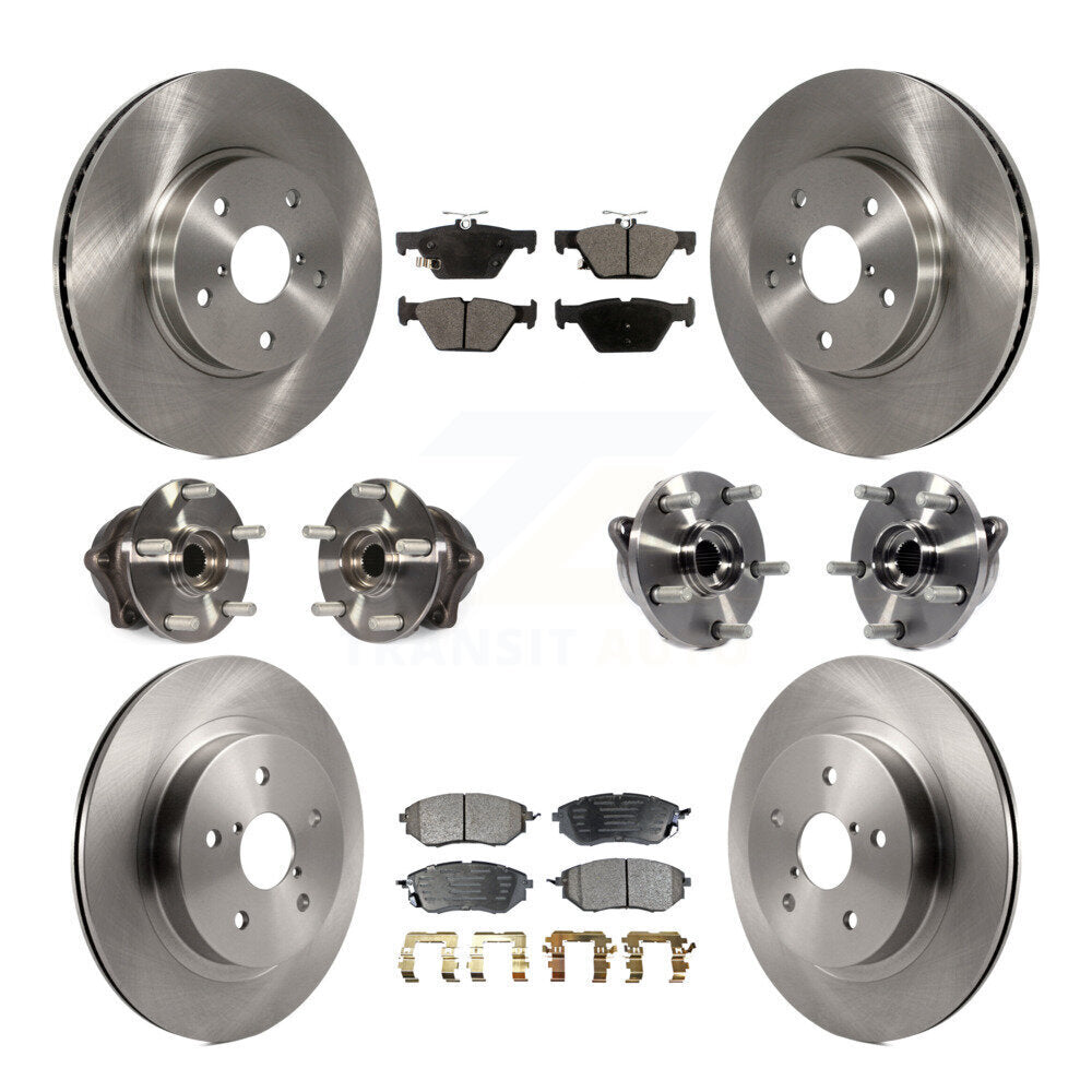 Kit de rotors et plaquettes de frein avec roulement de moyeu avant et arrière (10 pièces) pour Subaru Legacy 2015 2.5