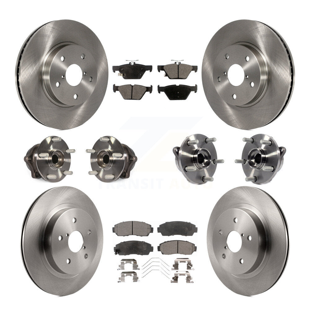 Kit de rotor et de plaquettes de frein avec roulement de moyeu avant et arrière (10 pièces) pour Subaru Legacy 2.5 16-19