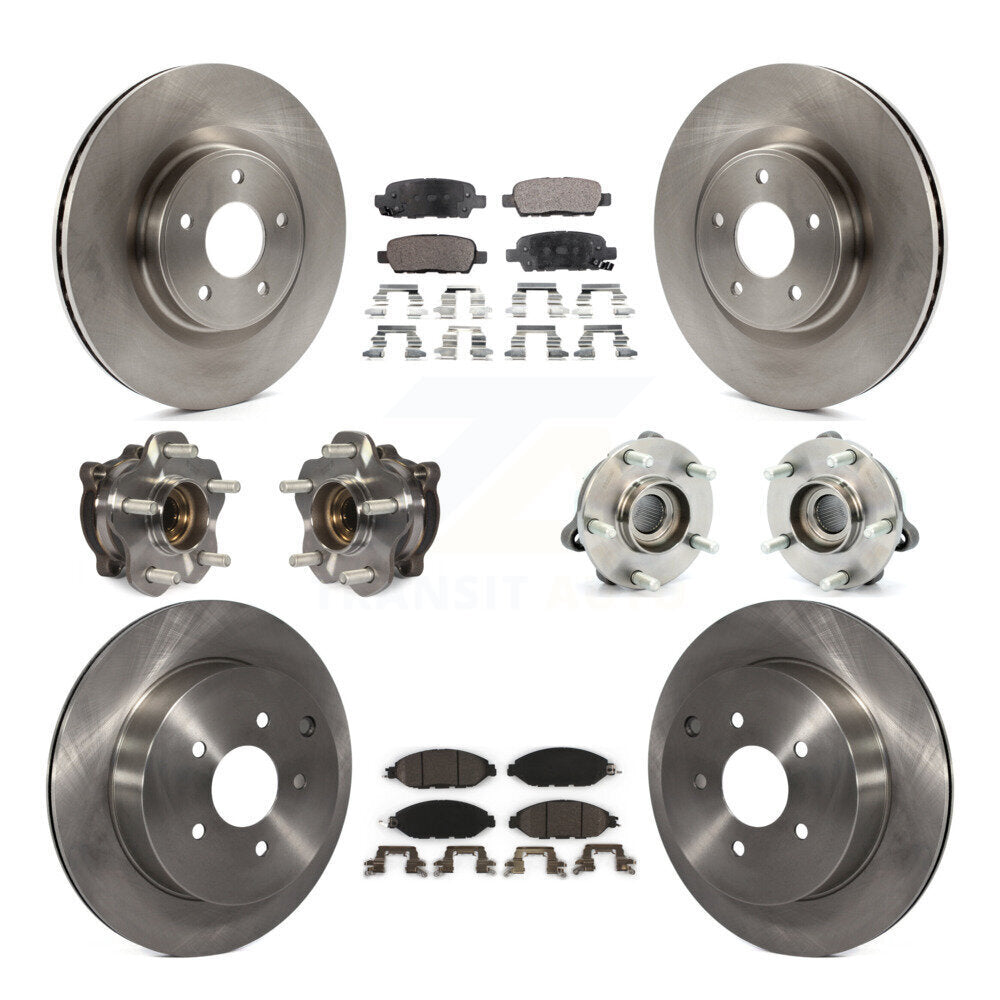 Kit de Rotor et de plaquettes de frein, roulement de moyeu avant et arrière (10 pièces) pour Nissan Pathfinder Muran