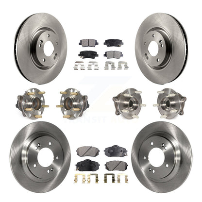 Kit de plaquettes de Rotor de frein, roulement de moyeu avant et arrière (10 pièces) pour moteur à gaz Hyundai Sonata