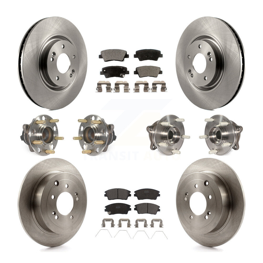 Kit de rotors et plaquettes de frein à disque, roulements de moyeu avant et arrière (10 pièces) pour Kia Sportage