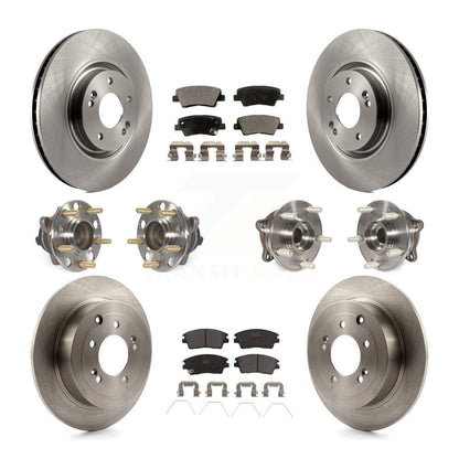 Kit de rotors et plaquettes de frein à disque, roulements de moyeu avant et arrière (10 pièces) pour Kia Sportage