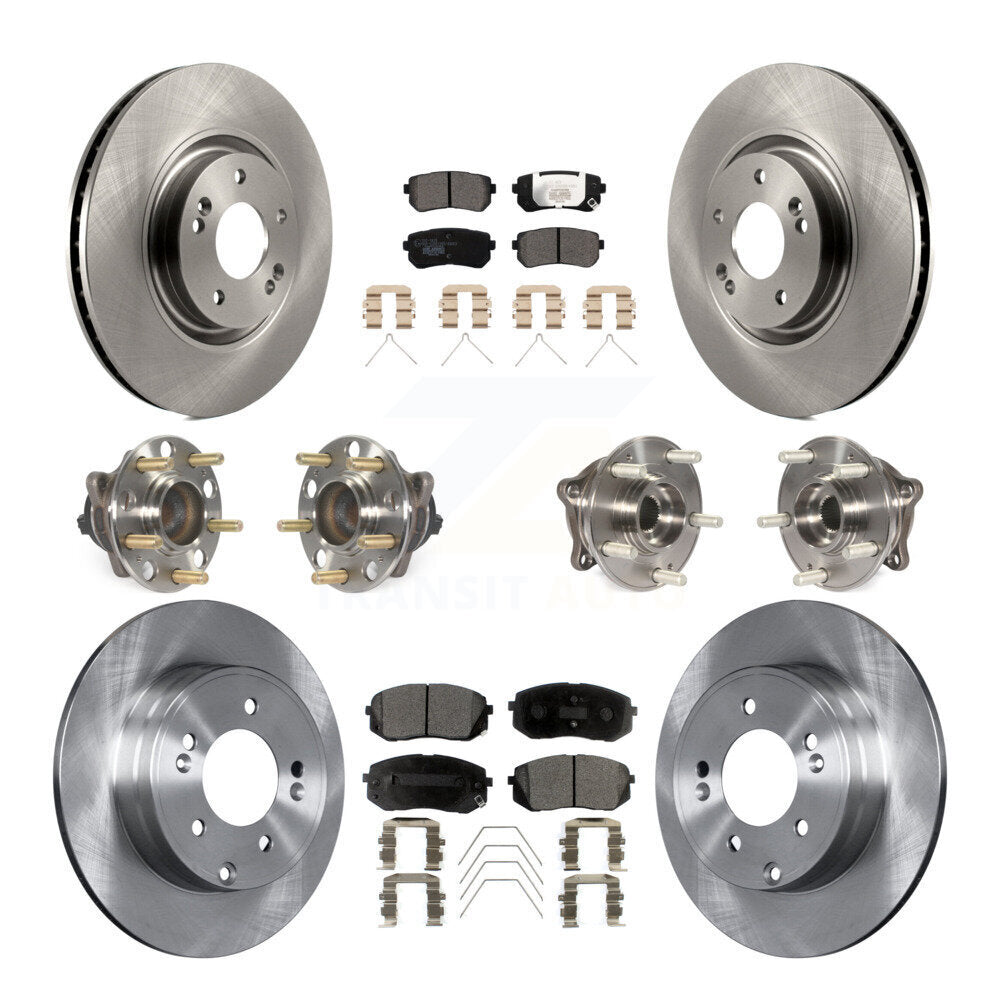 Kit de rotors et plaquettes de frein à disque, roulements de moyeu avant et arrière (10 pièces) pour Kia Optima