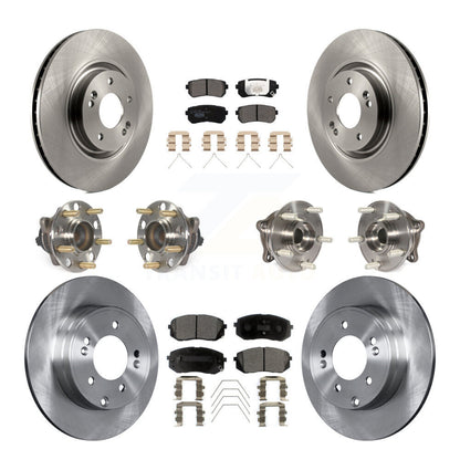 Kit de rotors et plaquettes de frein à disque, roulements de moyeu avant et arrière (10 pièces) pour Kia Optima