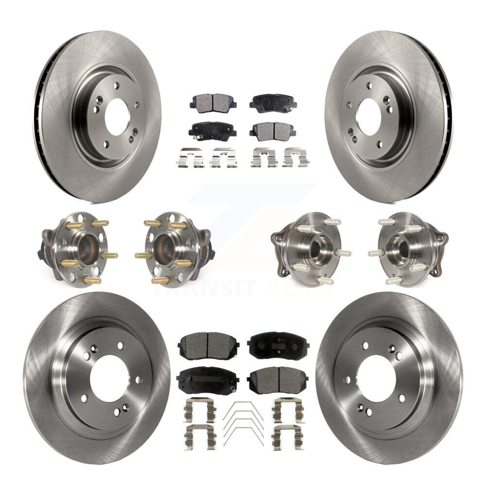 Kit de plaquettes de Rotor de frein, roulement de moyeu avant et arrière (10 pièces) pour moteur à gaz Hyundai Sonata