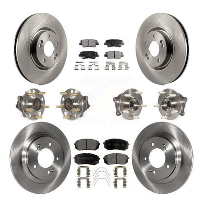Kit de plaquettes de Rotor de frein, roulement de moyeu avant et arrière (10 pièces) pour moteur à gaz Hyundai Sonata