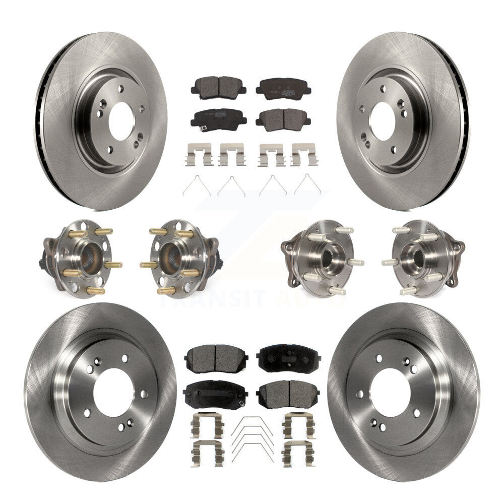 Kit de rotors et plaquettes de frein à disque, roulements de moyeu avant et arrière (10 pièces) pour Kia Optima