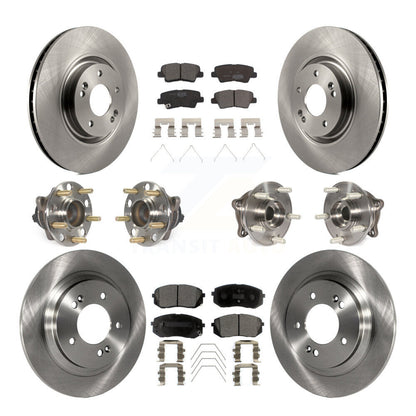 Kit de rotors et plaquettes de frein à disque, roulements de moyeu avant et arrière (10 pièces) pour Kia Optima