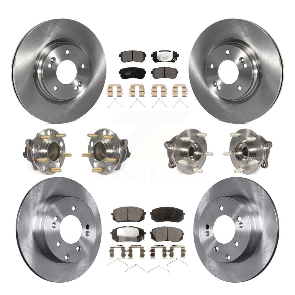 Kit de rotors et plaquettes de frein à disque, roulements de moyeu avant et arrière (10 pièces) pour Kia Optima