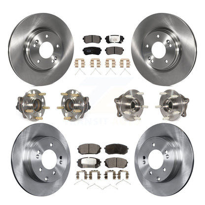 Kit de rotors et plaquettes de frein à disque, roulements de moyeu avant et arrière (10 pièces) pour Kia Optima