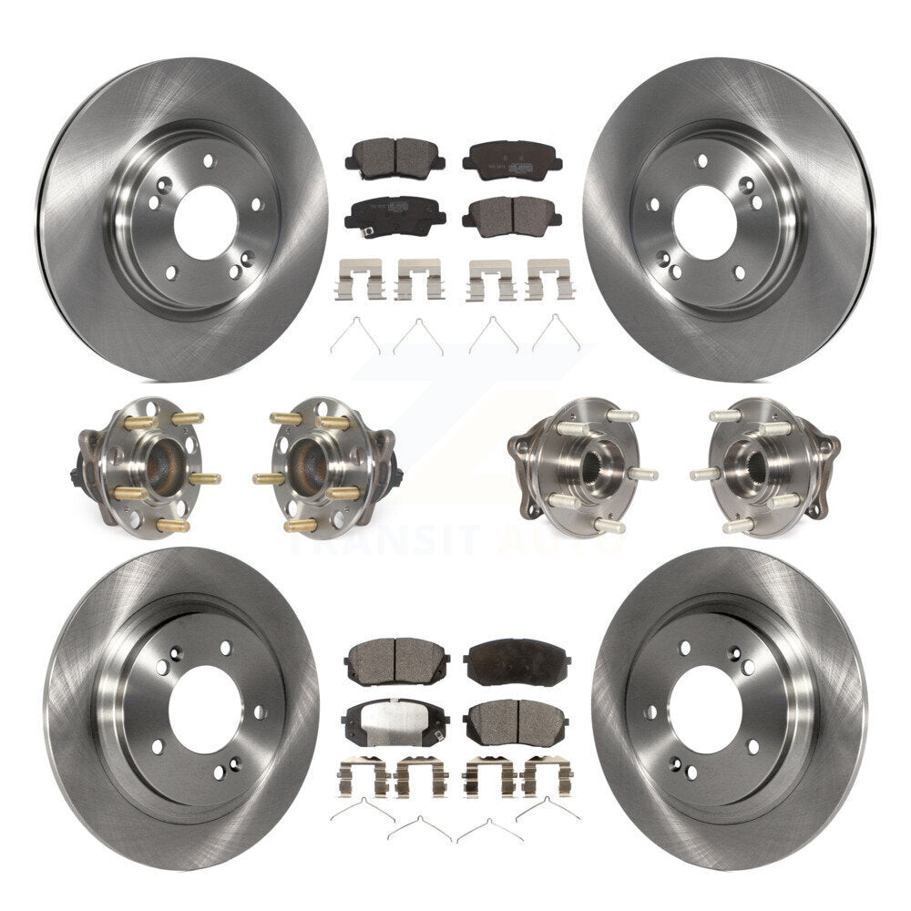 Kit de rotors et plaquettes de frein à disque, roulements de moyeu avant et arrière (10 pièces) pour Kia Optima