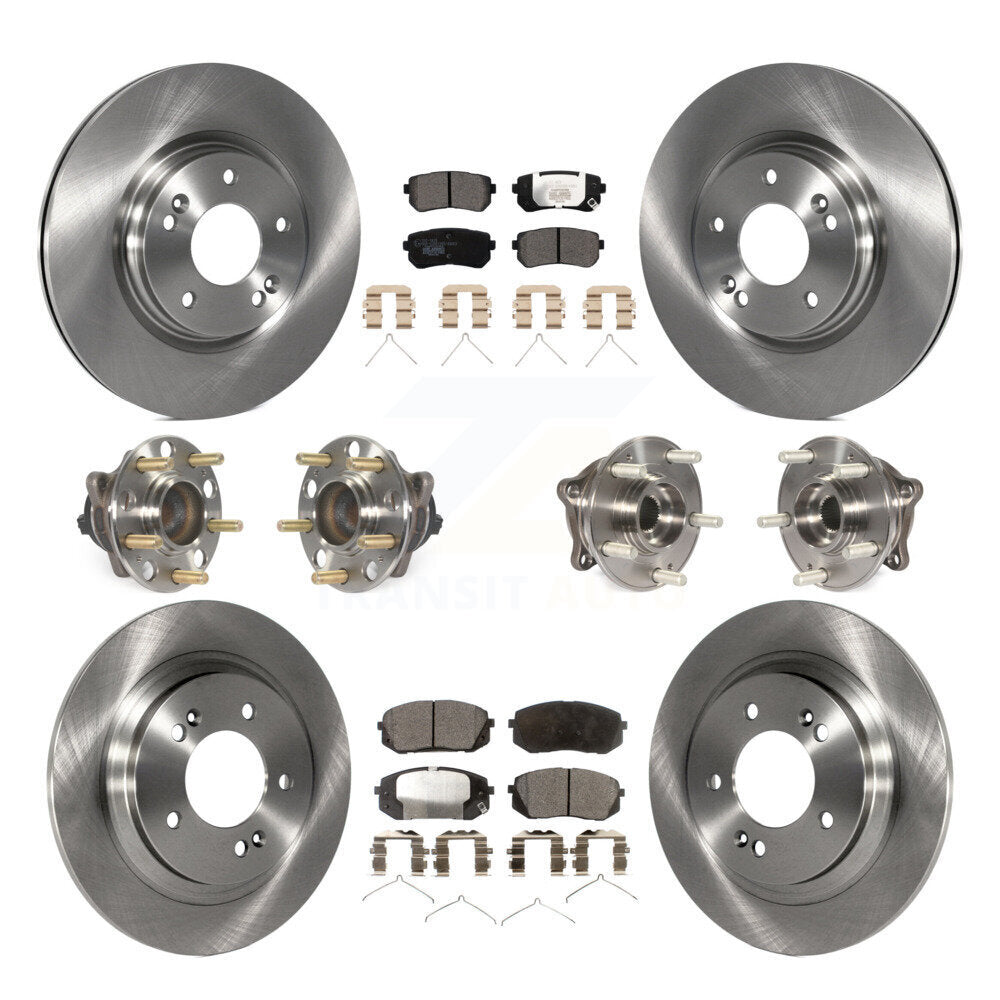 Kit de rotors et plaquettes de frein à disque, roulements de moyeu avant et arrière (10 pièces) pour Kia Optima
