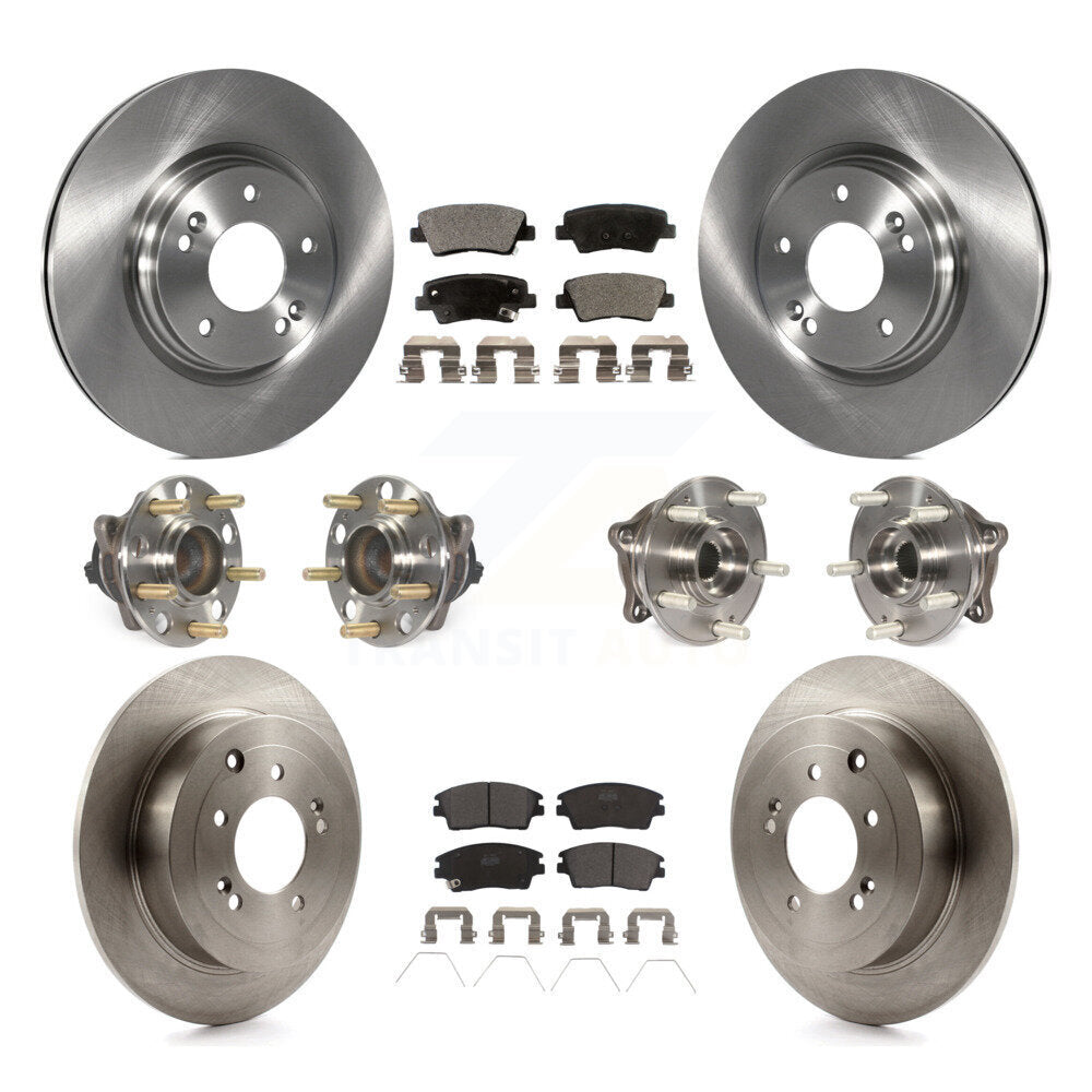 Kit de rotors et plaquettes de frein à disque, roulement de moyeu avant et arrière (10 pièces) pour Hyundai Tucson Ki