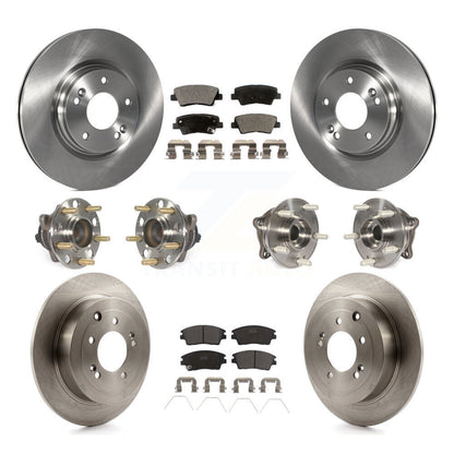 Kit de rotors et plaquettes de frein à disque, roulement de moyeu avant et arrière (10 pièces) pour Hyundai Tucson Ki