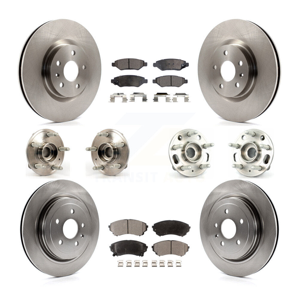 Kit de rotors et plaquettes de frein à disque, roulements de moyeu avant et arrière (10 pièces) pour Cadillac CTS