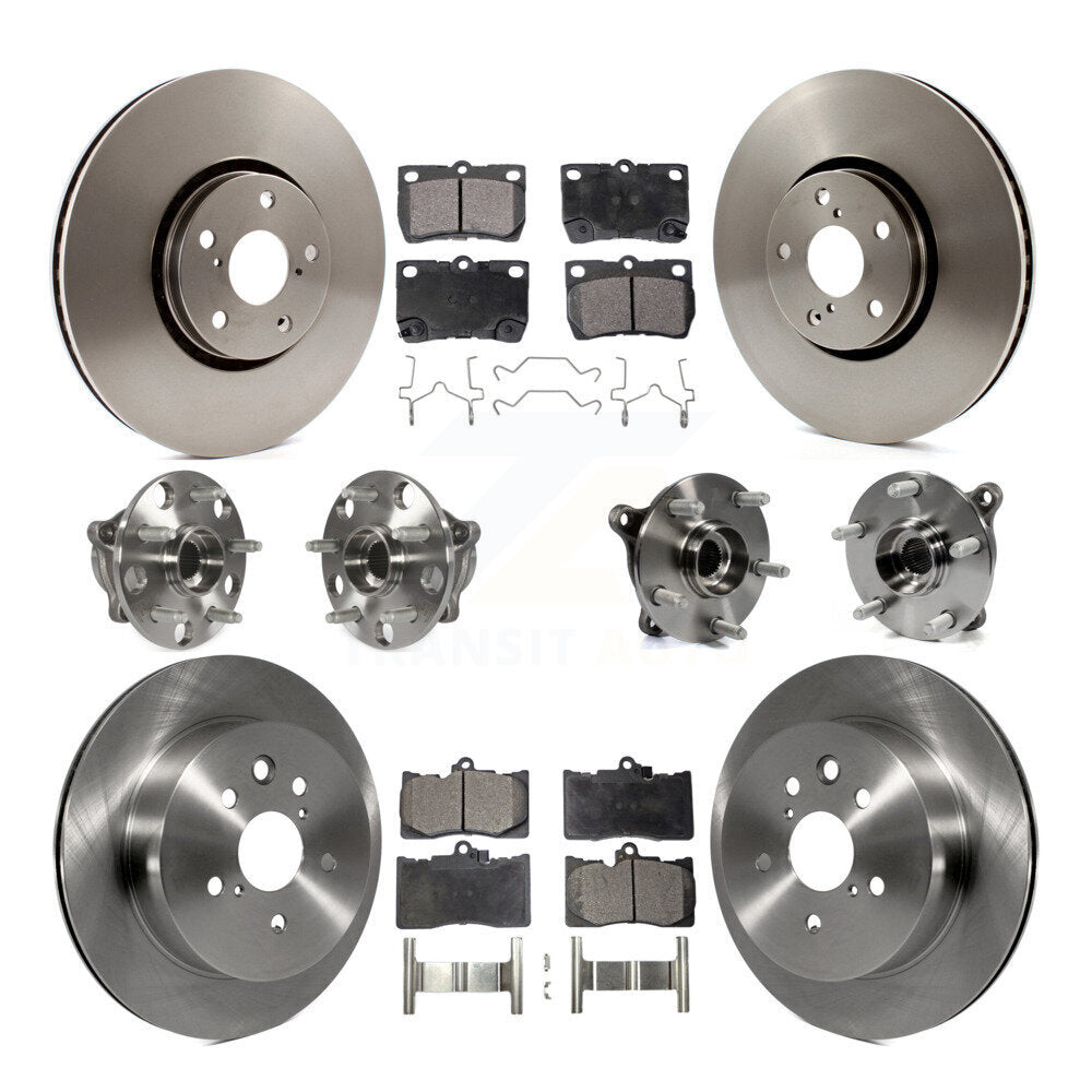 Kit de rotors et plaquettes de frein à disque, roulements de moyeu avant et arrière (10 pièces) pour Lexus IS350