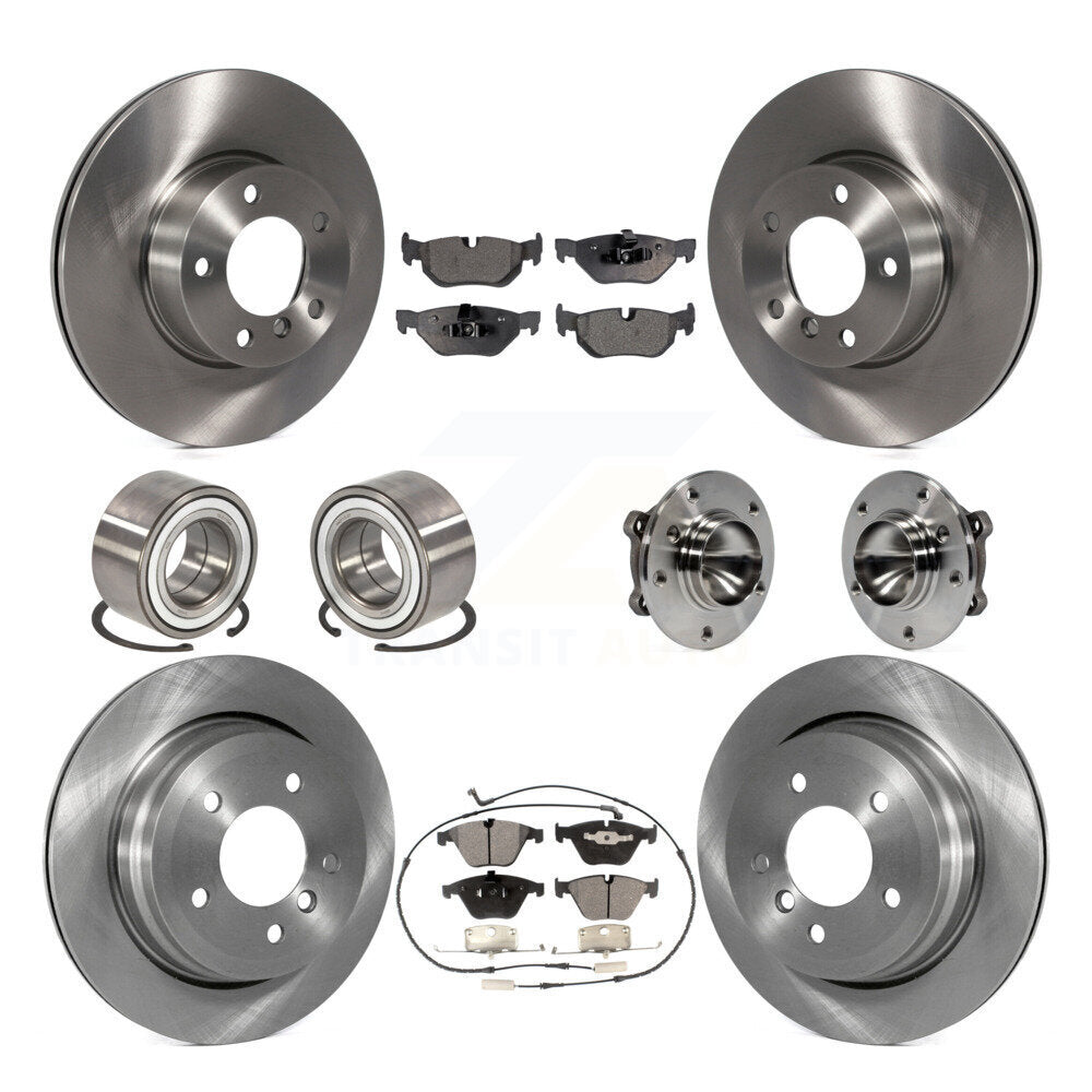 Kit de roulements de moyeu avant et arrière, Rotors et plaquettes de frein à disque (10 pièces) pour BMW 328