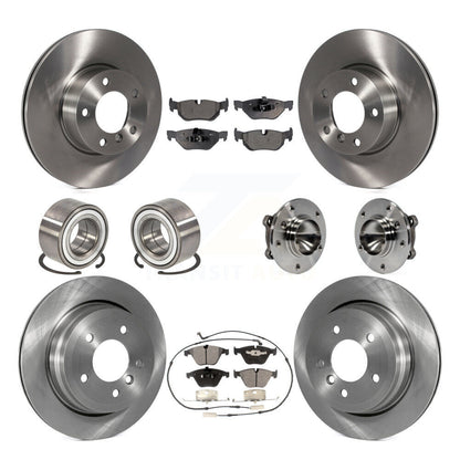 Kit de roulements de moyeu avant et arrière, Rotors et plaquettes de frein à disque (10 pièces) pour BMW 328