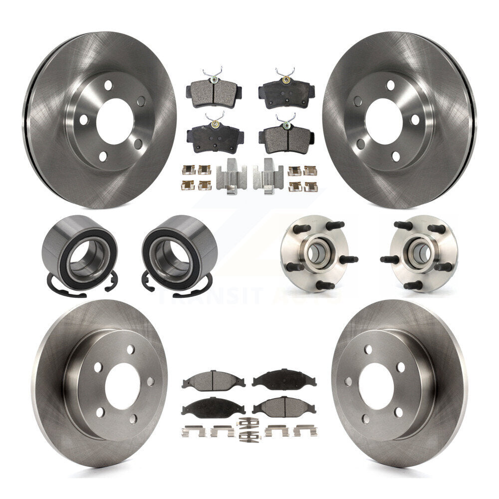 Kit de Rotor de frein à disque et de patins de roulement de moyeu avant et arrière (10 pièces) pour Ford Mustang