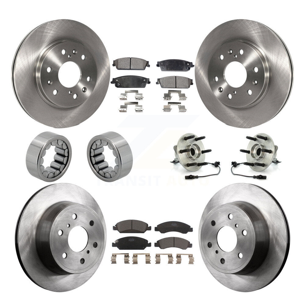 Kit de chaussures de plaquettes de Rotor de frein, roulement de moyeu avant et arrière (10 pièces) pour Chevrolet GMC Sierr