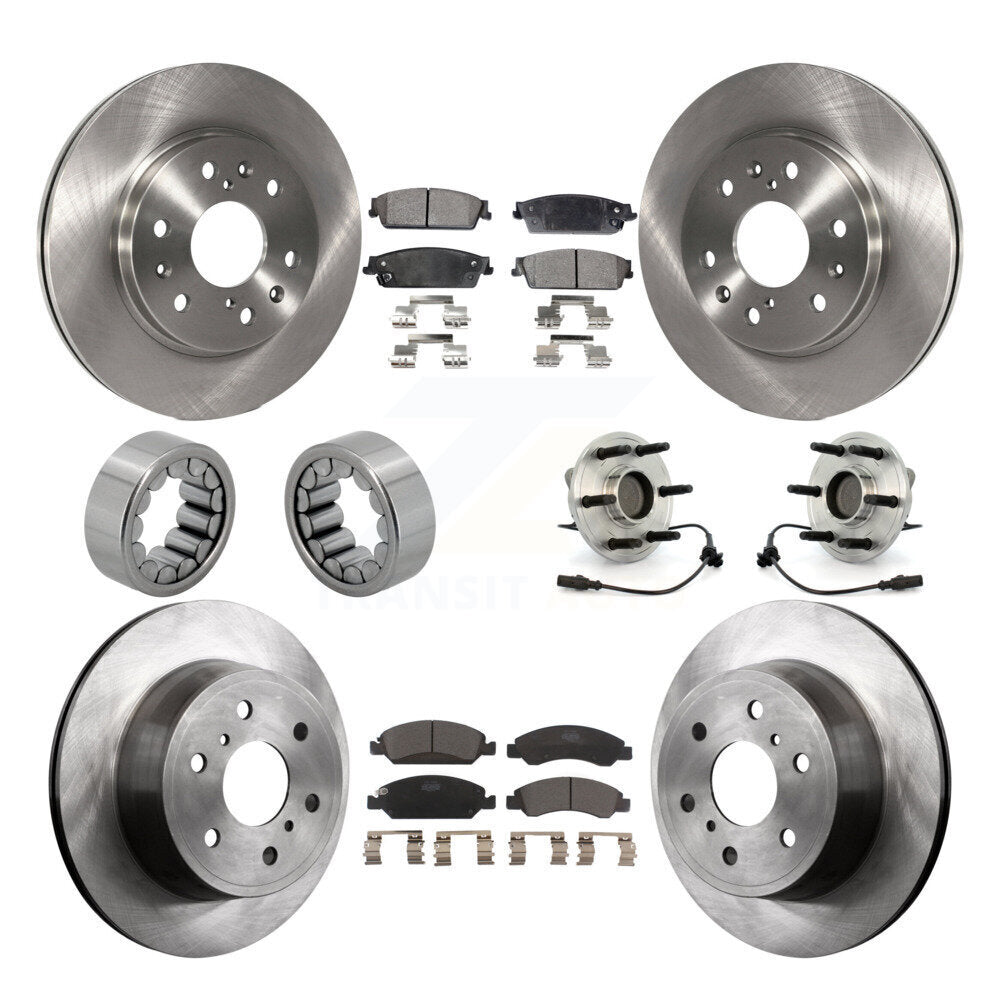 Kit de chaussures de plaquettes de Rotor de frein, roulement de moyeu avant et arrière (10 pièces) pour Chevrolet GMC Sierr