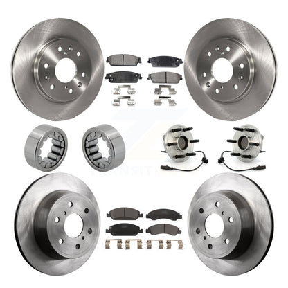 Kit de chaussures de plaquettes de Rotor de frein, roulement de moyeu avant et arrière (10 pièces) pour Chevrolet GMC Sierr