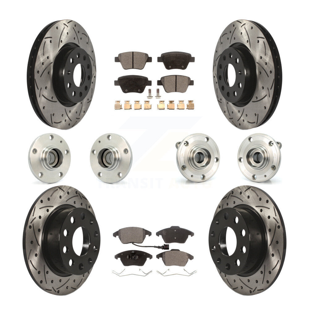 Kit de plaquettes de Rotor de frein, roulement de moyeu avant et arrière (10 pièces) pour Volkswagen Jetta 2.0