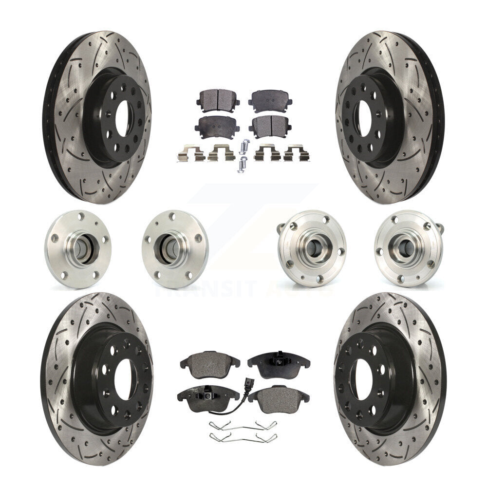 Kit de plaquettes de rotor de frein, roulement de moyeu avant et arrière (10 pièces) pour Volkswagen Tiguan Q