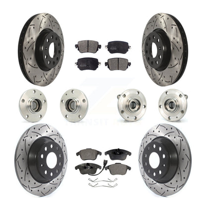 Kit de rotors et plaquettes de frein revêtus de roulement de moyeu avant et arrière (10 pièces) pour Audi Q 2016 – 2018