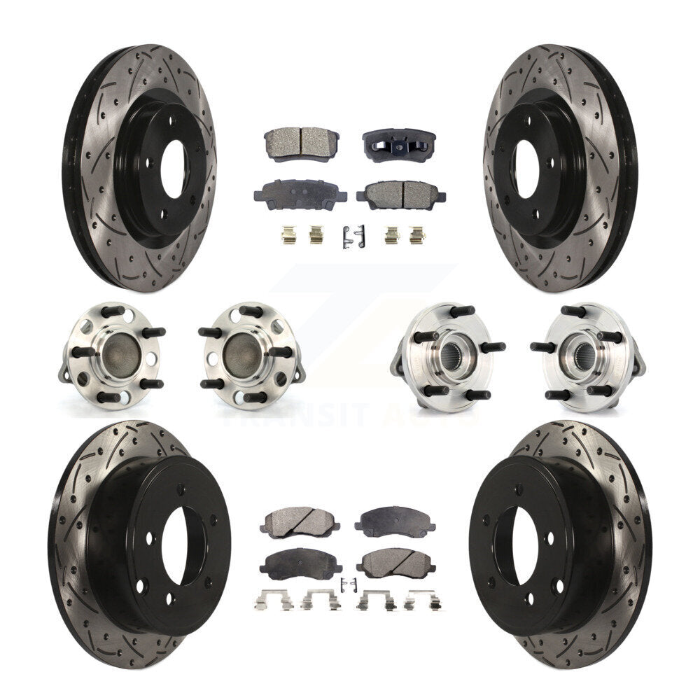 Kit de plaquettes de rotor de frein enduites de roulement de moyeu avant et arrière (10 pièces) pour Chrysler Dodge 20