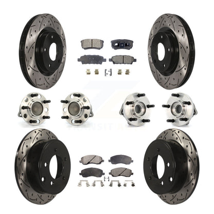 Kit de plaquettes de rotor de frein enduites de roulement de moyeu avant et arrière (10 pièces) pour Chrysler Dodge 20