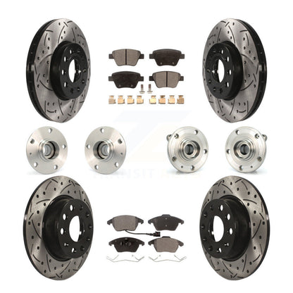 Kit de rotor et de plaquettes de frein revêtus de roulement de moyeu avant et arrière (10 pièces) pour Volkswagen Beetl