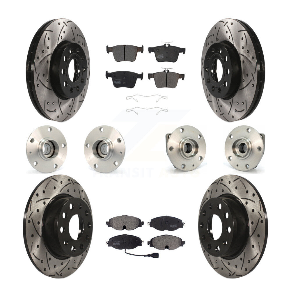 Kit de rotor et de plaquettes de frein revêtus de roulement de moyeu avant et arrière (10 pièces) pour Volkswagen e-Gol