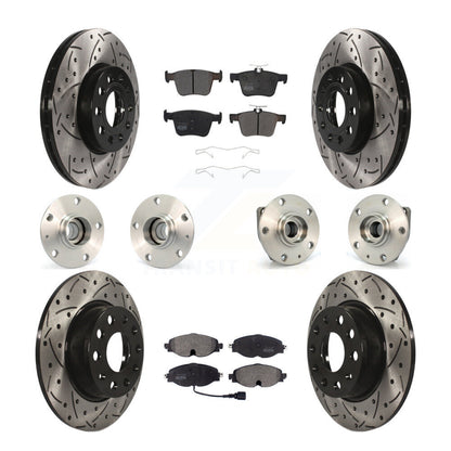 Kit de rotor et de plaquettes de frein revêtus de roulement de moyeu avant et arrière (10 pièces) pour Volkswagen e-Gol