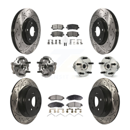 Kit de plaquettes de Rotor de frein, roulement de moyeu avant et arrière (10 pièces) pour Honda Pilot Acura MD