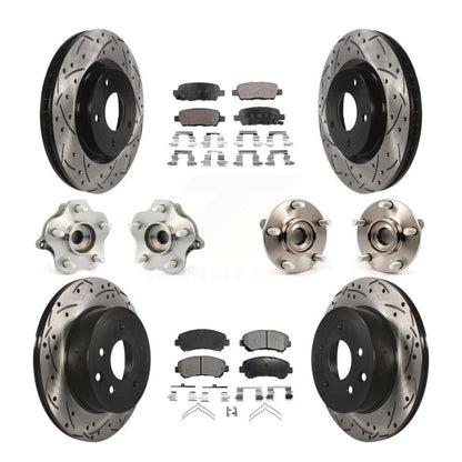 Kit de rotors et plaquettes de frein revêtus de roulement de moyeu avant et arrière (10 pièces) pour Nissan Rogue AW