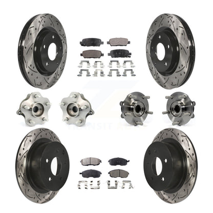 Kit de rotors et plaquettes de frein à disque revêtus de roulement de moyeu avant et arrière (10 pièces) pour Nissan Juk