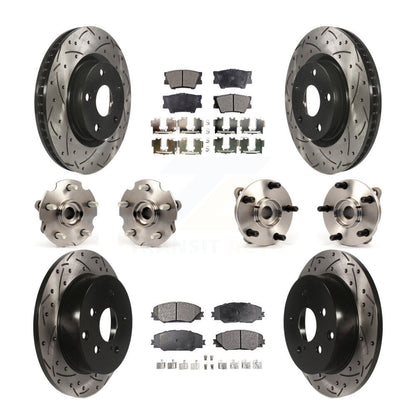 Kit de rotors et plaquettes de frein à disque revêtus de roulement de moyeu avant et arrière (10 pièces) pour Toyota RAV