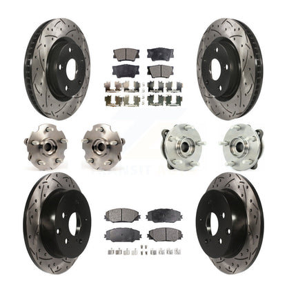 Kit de rotors et plaquettes de frein à disque revêtus de roulement de moyeu avant et arrière (10 pièces) pour Toyota RAV
