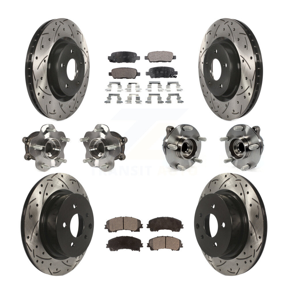 Kit de rotor et de plaquettes de frein revêtus de roulement de moyeu avant et arrière (10 pièces) pour INFINITI QX50 RW