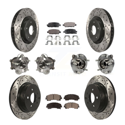 Kit de rotor et de plaquettes de frein revêtus de roulement de moyeu avant et arrière (10 pièces) pour INFINITI QX50 RW