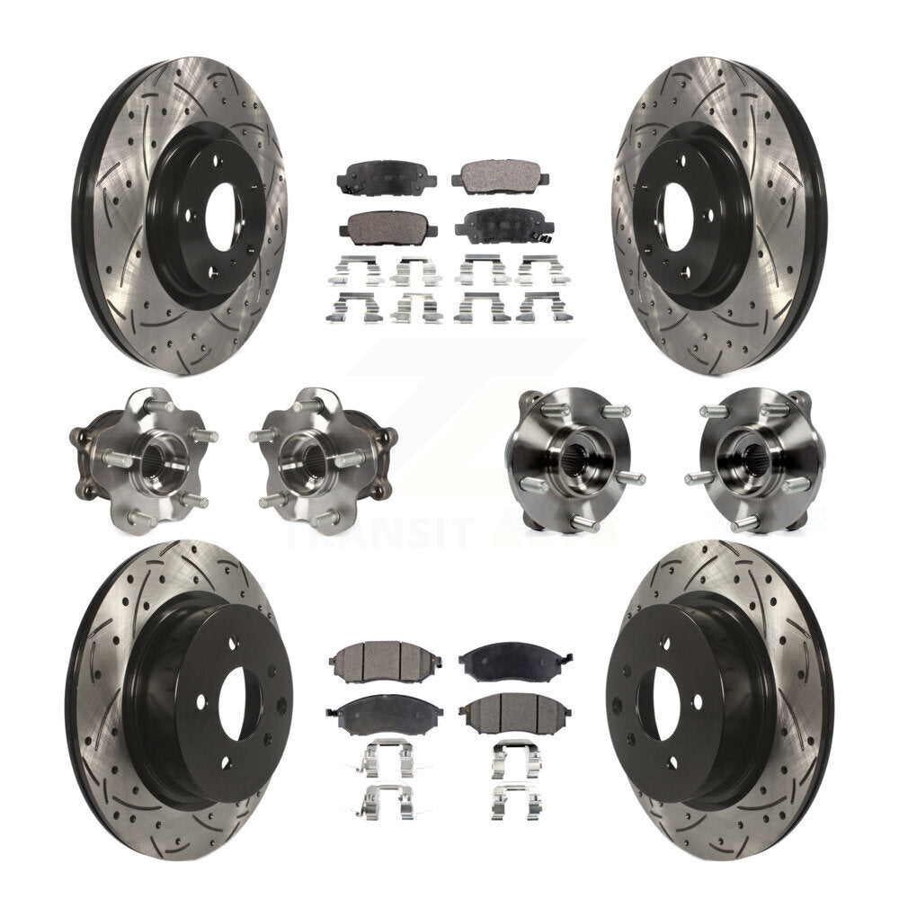Kit de plaquettes de rotor de frein, roulement de moyeu avant et arrière (10 pièces) pour INFINITI G37 EX35 G2