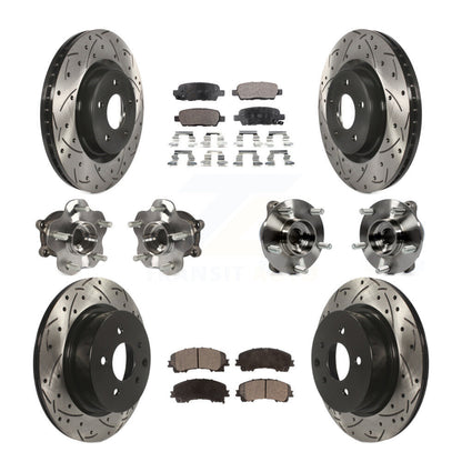 Kit de rotor et de plaquettes de frein revêtus de roulement de moyeu avant et arrière (10 pièces) pour INFINITI QX50 AW