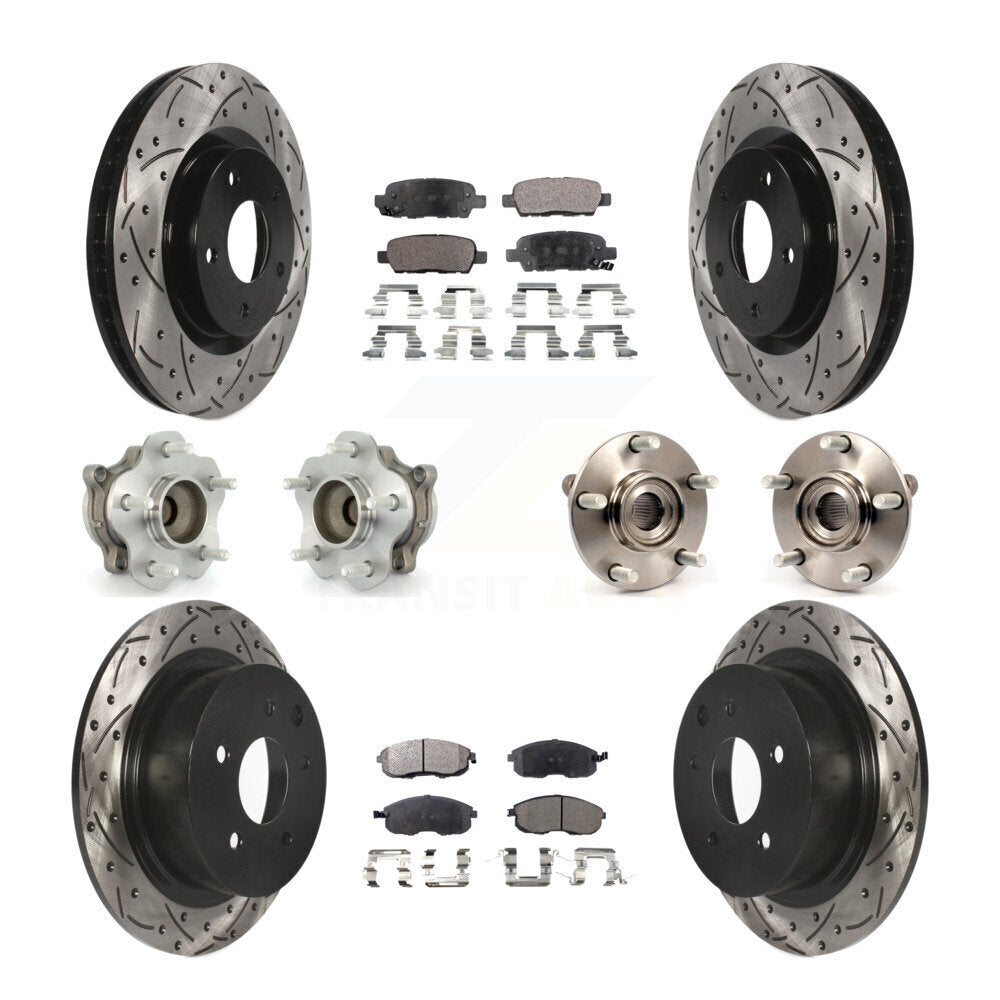 Kit de plaquettes de rotor de frein à disque revêtues de roulement de moyeu avant et arrière (10 pièces) pour Nissan Sentr